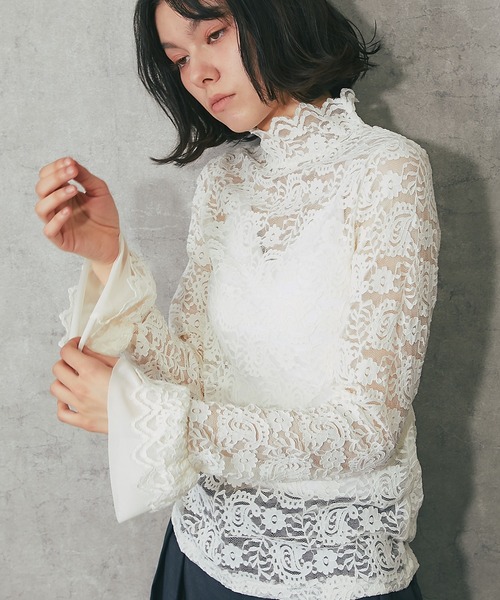 フリル袖レースブラウス（Tシャツ/カットソー）｜ANOTHER S（アナザー