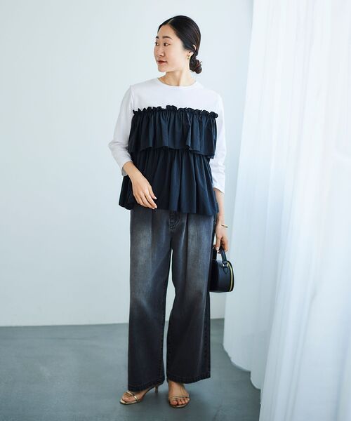le.coeur blanc(ルクールブラン)の「ビスチェライクドッキングプルオーバー(Tシャツ/カットソー・レディース・ホワイト/ブラック・38)」の22枚目の写真