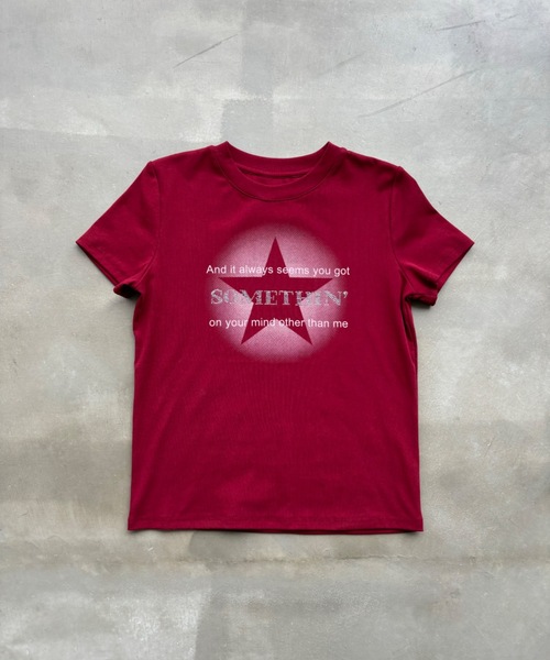キラキラ　ストーン　Tシャツ キラキラストーンミニタイトTシャツ（Tシャツ/カットソー