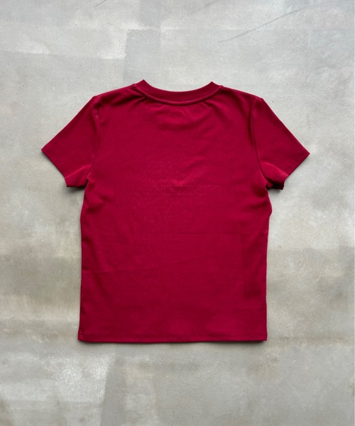 SHAGGIE(シャギー)の「キラキラストーンミニタイトTシャツ(Tシャツ/カットソー・レディース・チャコールグレー/レッド/ピンク/ホワイト/ブルー/ブラウン・FREE)」の13枚目の写真