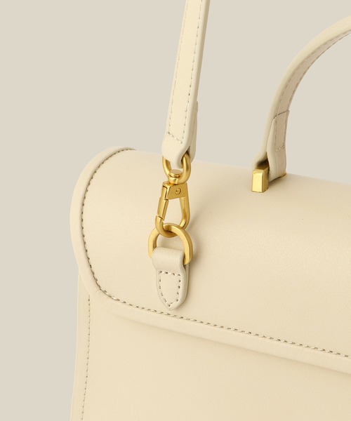 ROPE'（ロペ）の「フラップワイドレザーハンドバッグ（ショルダーバッグ・レディース・ブラック/ベージュ・FREE）」の13枚目の写真