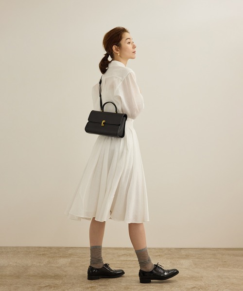 ROPE'（ロペ）の「フラップワイドレザーハンドバッグ（ショルダーバッグ・レディース・ブラック/ベージュ・FREE）」の20枚目の写真