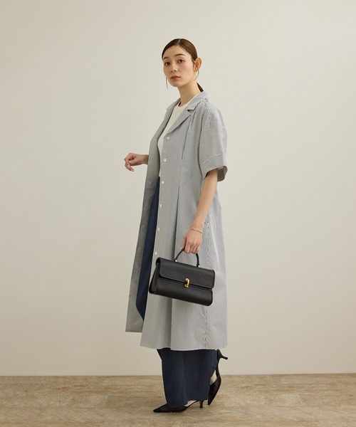 セール】フラップワイドレザーハンドバッグ（ショルダーバッグ）｜ROPE