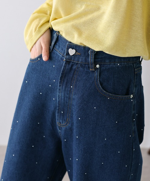 BLUEEAST(ブルーイースト)の「ラインストーンカーブデニムパンツ(デニムパンツ・レディース・ネイビー/ブルー/ブルー系・SHORT/MEDIUM/LARGE)」の22枚目の写真