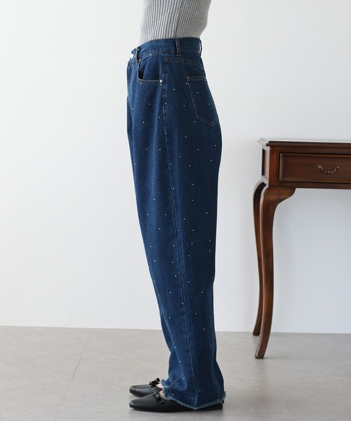 BLUEEAST(ブルーイースト)の「ラインストーンカーブデニムパンツ(デニムパンツ・レディース・ネイビー/ブルー/ブルー系・SHORT/MEDIUM/LARGE)」の18枚目の写真