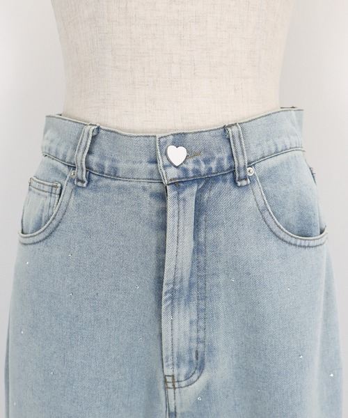 BLUEEAST(ブルーイースト)の「ラインストーンカーブデニムパンツ(デニムパンツ・レディース・ネイビー/ブルー/ブルー系・SHORT/MEDIUM/LARGE)」の14枚目の写真
