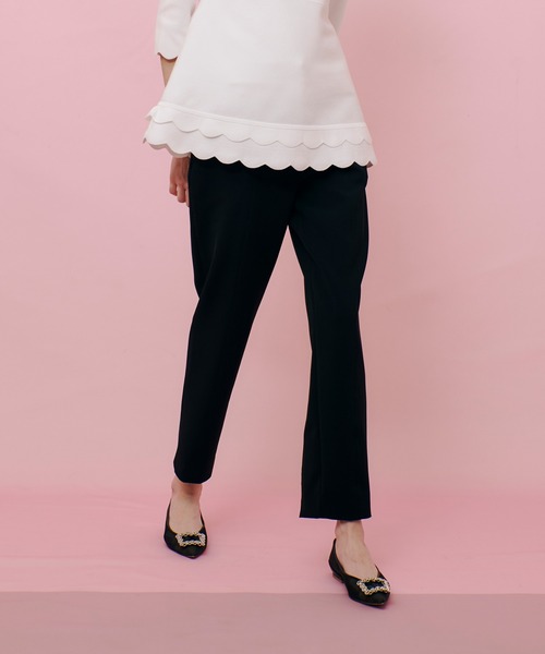 LOULOU WILLOUGHBY(ルルウィルビー)の「【LOULOU WILLOUGHBY】ダブルクロスバックスリットパンツ(その他パンツ・レディース・アイボリー/ブラック・1/2)」の8枚目の写真