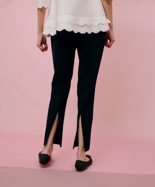 LOULOU WILLOUGHBY(ルルウィルビー)の「【LOULOU WILLOUGHBY】ダブルクロスバックスリットパンツ(その他パンツ・レディース・アイボリー/ブラック・1/2)」の9枚目の写真