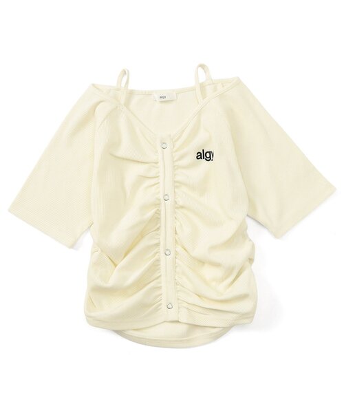 algy(アルジー)の「フロントシャーリング半袖T(Tシャツ/カットソー・キッズ・ブラック/アイボリー/イエロー・SMALL/MEDIUM/X-SMALL/XX-SMALL)」の2枚目の写真