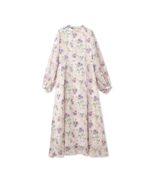 QUEENS COURT（クイーンズコート）の「フラワーシアーワンピース≪洗濯機で洗える≫（ワンピース・レディース・パープル/ピンク/ネイビー・M）」の20枚目の写真