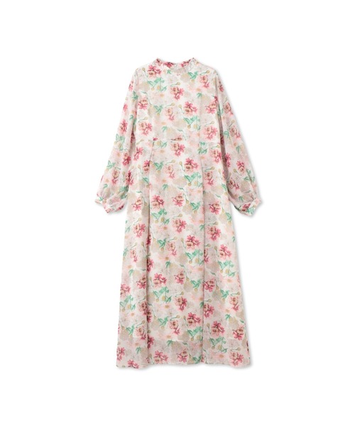 QUEENS COURT（クイーンズコート）の「フラワーシアーワンピース≪洗濯機で洗える≫（ワンピース・レディース・パープル/ピンク/ネイビー・M）」の21枚目の写真