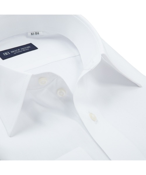 TOKYO SHIRTS（トウキョウシャツ）の「形態安定ノーアイロン レギュラー 長袖ビジネスワイシャツ（ビジネスシャツ・メンズ・ホワイト・首回り37cm-裄丈80cm/首回り37cm-裄丈84cm/首回り39cm-裄丈80cm/首回り39cm-裄丈84cm/首回り41cm-裄丈82cm/首回り41cm-裄丈86cm/首回り42cm-裄丈82cm/首回り42cm-裄丈86cm/首回り43cm-裄丈82cm/首回り43cm-裄丈86cm）」の2枚目の写真