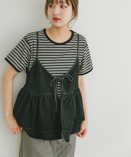 ITEMS URBANRESEARCH（アイテムズ アーバンリサーチ）の「デニムビスチェ（その他トップス・レディース・ブラック/インディゴブルー・FREE）」の5枚目の写真