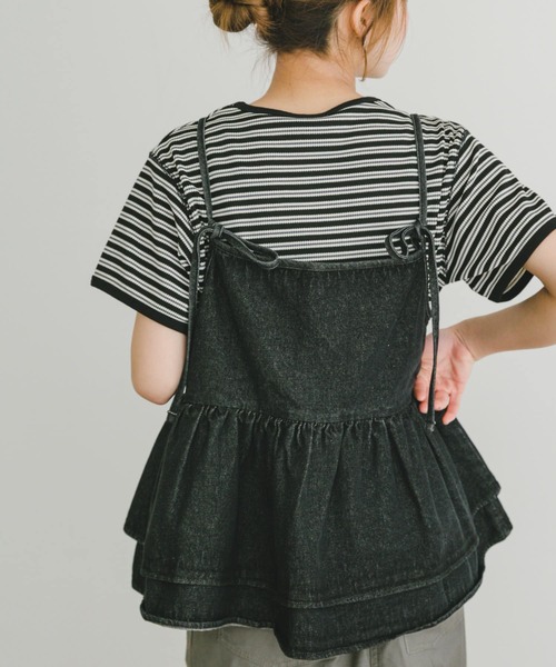 ITEMS URBANRESEARCH（アイテムズ アーバンリサーチ）の「デニムビスチェ（その他トップス・レディース・ブラック/インディゴブルー・FREE）」の7枚目の写真