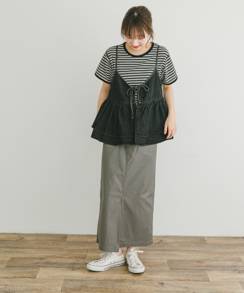 ITEMS URBANRESEARCH（アイテムズ アーバンリサーチ）の「デニムビスチェ（その他トップス・レディース・ブラック/インディゴブルー・FREE）」の9枚目の写真