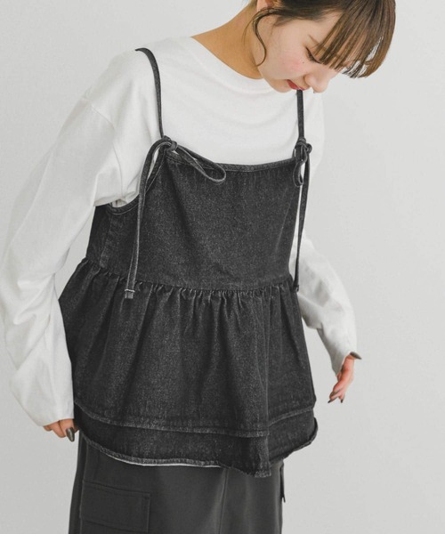 ITEMS URBANRESEARCH（アイテムズ アーバンリサーチ）の「デニムビスチェ（その他トップス・レディース・ブラック/インディゴブルー・FREE）」の11枚目の写真