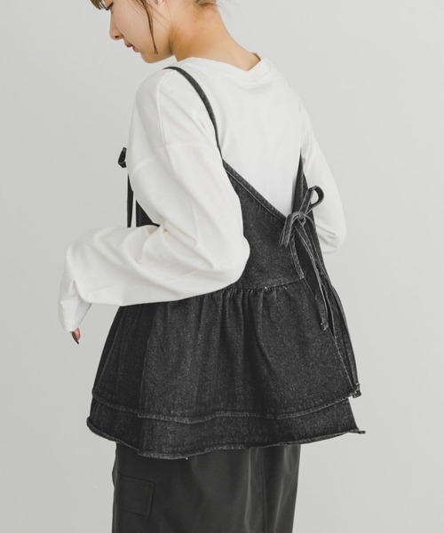 ITEMS URBANRESEARCH（アイテムズ アーバンリサーチ）の「デニムビスチェ（その他トップス・レディース・ブラック/インディゴブルー・FREE）」の14枚目の写真