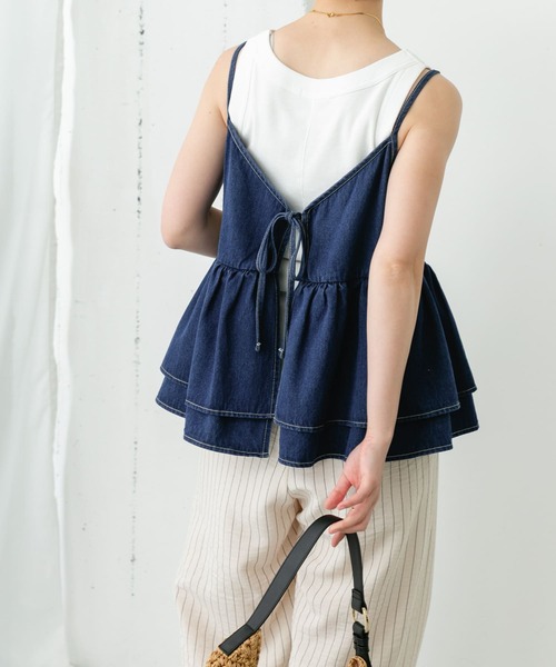 ITEMS URBANRESEARCH（アイテムズ アーバンリサーチ）の「デニムビスチェ（その他トップス・レディース・ブラック/インディゴブルー・FREE）」の17枚目の写真
