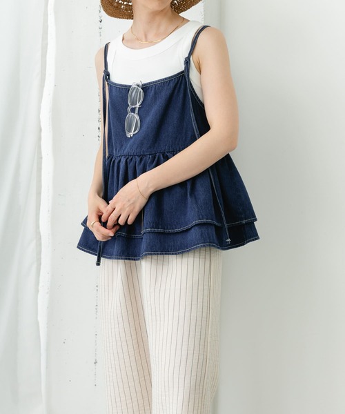 ITEMS URBANRESEARCH（アイテムズ アーバンリサーチ）の「デニムビスチェ（その他トップス・レディース・ブラック/インディゴブルー・FREE）」の18枚目の写真