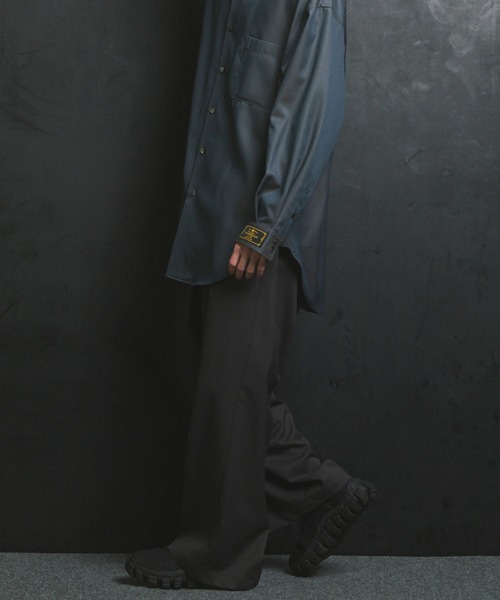 UNISEX》Wool Mix Continuous Tow-Tuck Wide Pants/ウールミックス