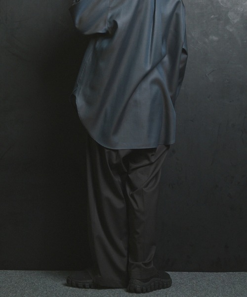 UNISEX》Wool Mix Continuous Tow-Tuck Wide Pants/ウールミックス