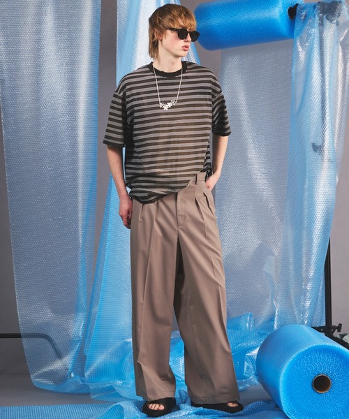 MAISON SPECIAL(メゾンスペシャル)の「《UNISEX》NISHIKAWA KEORI Wool Mix Gabardine Continuous Tow-Tuck Wide Pants/NISHIKAWA KEORIウールミックスギャバジンコンティニュアスツータックワイドパンツ【MAISON SPECIAL/メゾンスペシャル】■セットアップ対応■(スラックス・メンズ・ネイビー/その他/ダークグレー/グレイッシュベージュ/ブラック・2/1/0)」の17枚目の写真