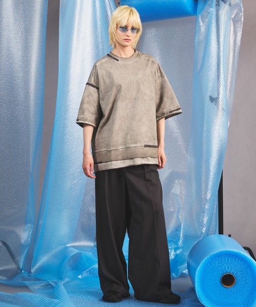 MAISON SPECIAL(メゾンスペシャル)の「《UNISEX》NISHIKAWA KEORI Wool Mix Gabardine Continuous Tow-Tuck Wide Pants/NISHIKAWA KEORIウールミックスギャバジンコンティニュアスツータックワイドパンツ【MAISON SPECIAL/メゾンスペシャル】■セットアップ対応■(スラックス・メンズ・ネイビー/その他/ダークグレー/グレイッシュベージュ/ブラック・2/1/0)」の19枚目の写真