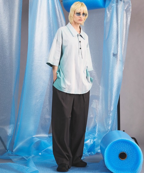 MAISON SPECIAL(メゾンスペシャル)の「《UNISEX》NISHIKAWA KEORI Wool Mix Gabardine Continuous Tow-Tuck Wide Pants/NISHIKAWA KEORIウールミックスギャバジンコンティニュアスツータックワイドパンツ【MAISON SPECIAL/メゾンスペシャル】■セットアップ対応■(スラックス・メンズ・ネイビー/その他/ダークグレー/グレイッシュベージュ/ブラック・2/1/0)」の20枚目の写真