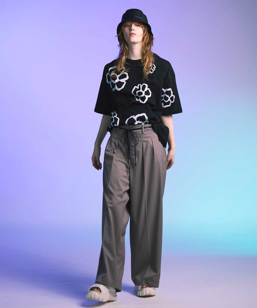 MAISON SPECIAL　ションヘルウールツータックワイドパンツ00ブラック CORDURA Wool Tow-Tuck Wide Pants