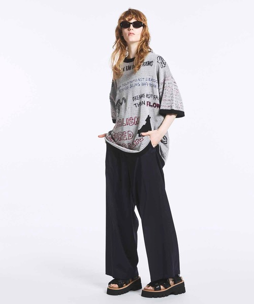 UNISEX》Wool Mix Continuous Tow-Tuck Wide Pants/ウール