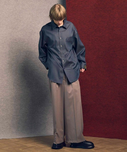 UNISEX》NISHIKAWA KEORI Wool Mix Gabardine Continuous Tow-Tuck
