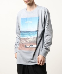 【RS】【16/-天竺】サーフプリント長袖Tシャツ