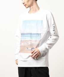 【RS】【16/-天竺】サーフプリント長袖Tシャツ