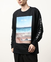 【RS】【16/-天竺】サーフプリント長袖Tシャツ