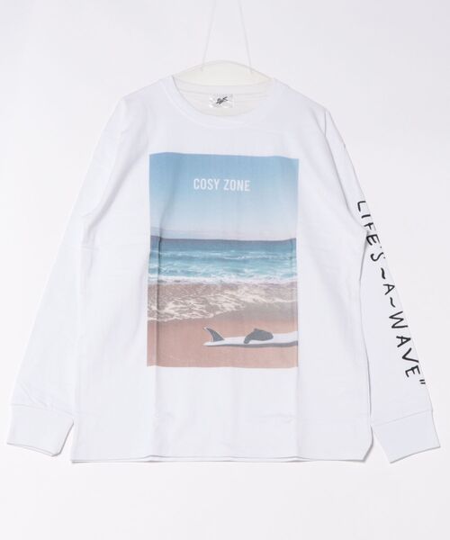 ARCHIVER(アーカイバ)の「【RS】【16/-天竺】サーフプリント長袖Tシャツ(Tシャツ/カットソー・レディース・グレー/ブラック/ホワイト・LARGE/MEDIUM)」の9枚目の写真
