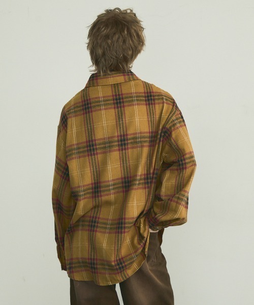 最終値下げオーバーサイズボックスシャツ　ブラウン UNIQLO - お値下げ中☆オーバーサイズ ワークシャツ ブラウン XXL 長袖