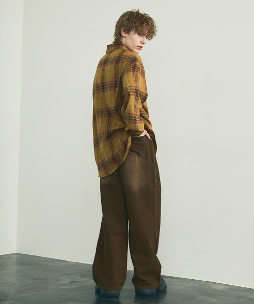 Shoowtime（ショウタイム）の「oversized casual check shirt / オーバーサイズカジュアルチェックシャツ（シャツ/ブラウス・メンズ・ブラウン系/イエロー系/レッド系・MEDIUM/LARGE/X-LARGE）」の16枚目の写真