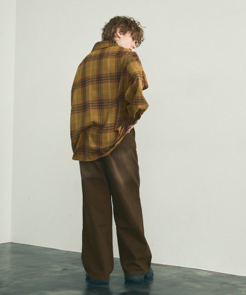 Shoowtime（ショウタイム）の「oversized casual check shirt / オーバーサイズカジュアルチェックシャツ（シャツ/ブラウス・メンズ・ブラウン系/イエロー系/レッド系・MEDIUM/LARGE/X-LARGE）」の17枚目の写真