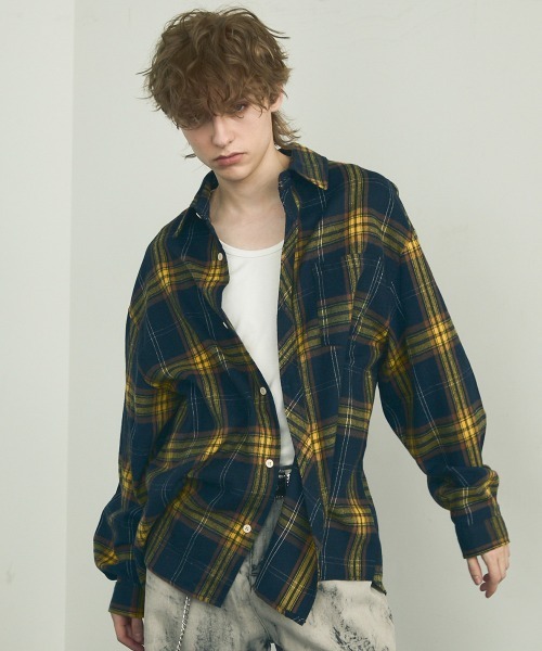 Shoowtime（ショウタイム）の「oversized casual check shirt / オーバーサイズカジュアルチェックシャツ（シャツ/ブラウス・メンズ・ブラウン系/イエロー系/レッド系・MEDIUM/LARGE/X-LARGE）」の19枚目の写真