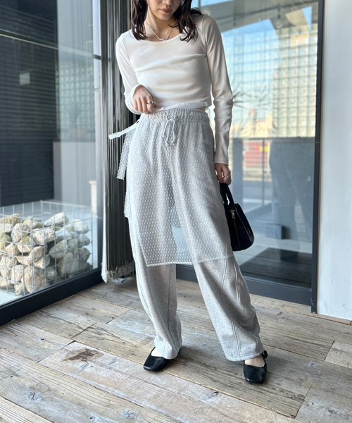 セール】サイズレス チュールレース レイヤード ラップスカート