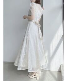 ラメチュールレースパイピングドレス