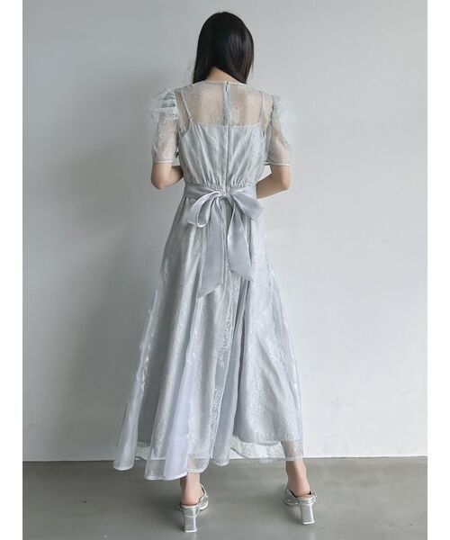 セール】ラメチュールレースパイピングドレス（ドレス）｜dazzlin