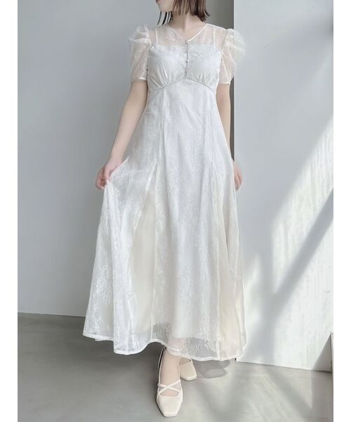 dazzlin(ダズリン)の「ラメチュールレースパイピングドレス(ドレス・レディース・ブルー/アイボリー/ブラック・SMALL/MEDIUM)」の21枚目の写真
