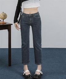 WHIZ９分丈デニムパンツ ジーパン レディース ロールアップ ワイドジーンズ 九分丈