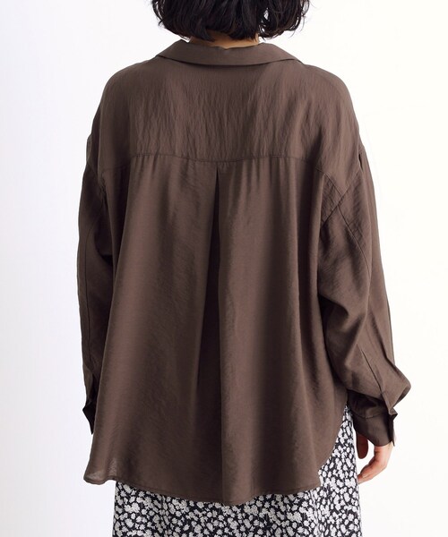 THE SHOP TK （ザ ショップ ティーケー ）の「テーラードカラーシャツ【洗える】（シャツ/ブラウス・レディース・ダークブラウン/アイボリー・12/13）」の14枚目の写真