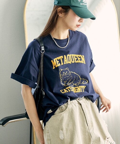 PUBLUX（パブリュクス）の「PUBLUX/パブリュクス フロッキー キャット アニマルプリントTシャツ　限定展開（Tシャツ/カットソー・レディース・ネイビー/オフホワイト/ライトグレー・SMALL/MEDIUM/LARGE）」の8枚目の写真