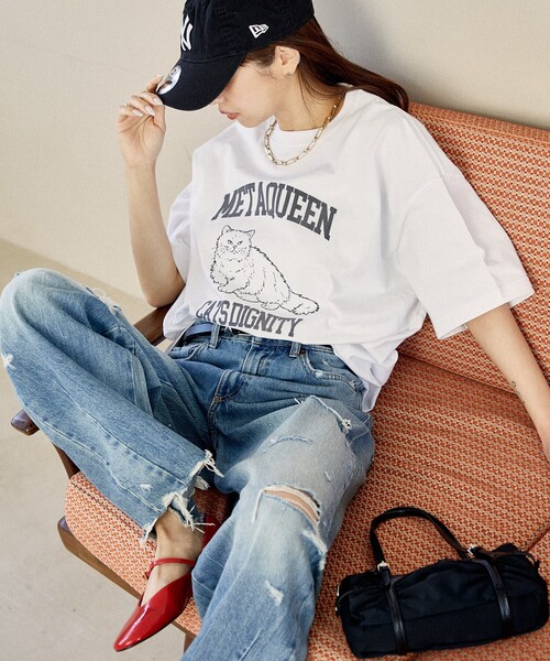 PUBLUX（パブリュクス）の「PUBLUX/パブリュクス フロッキー キャット アニマルプリントTシャツ　限定展開（Tシャツ/カットソー・レディース・ネイビー/オフホワイト/ライトグレー・SMALL/MEDIUM/LARGE）」の17枚目の写真