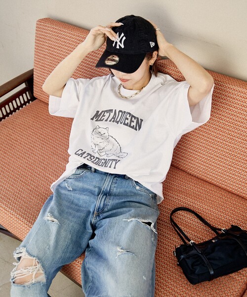 PUBLUX（パブリュクス）の「PUBLUX/パブリュクス フロッキー キャット アニマルプリントTシャツ　限定展開（Tシャツ/カットソー・レディース・ネイビー/オフホワイト/ライトグレー・SMALL/MEDIUM/LARGE）」の18枚目の写真