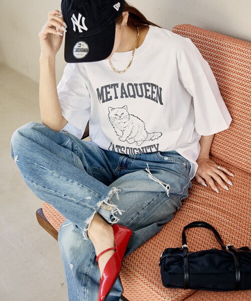 PUBLUX（パブリュクス）の「PUBLUX/パブリュクス フロッキー キャット アニマルプリントTシャツ　限定展開（Tシャツ/カットソー・レディース・ネイビー/オフホワイト/ライトグレー・SMALL/MEDIUM/LARGE）」の19枚目の写真