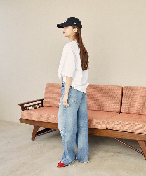 PUBLUX（パブリュクス）の「PUBLUX/パブリュクス フロッキー キャット アニマルプリントTシャツ　限定展開（Tシャツ/カットソー・レディース・ネイビー/オフホワイト/ライトグレー・SMALL/MEDIUM/LARGE）」の22枚目の写真